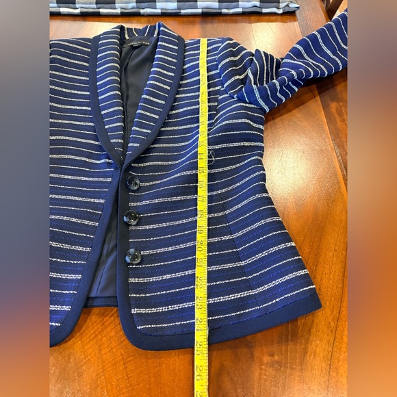 Navy Striped Women's Blazer, size 8 - Picture 6 of 7